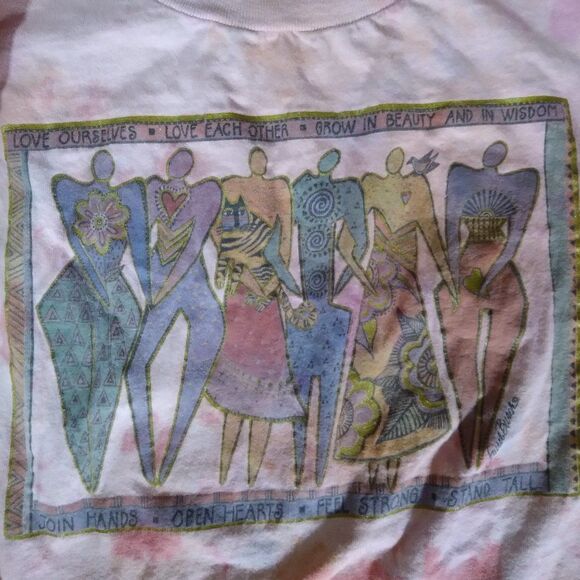 Vintage Positive Vibes People Art Tie Dye T-Shirt - Picture 1 of 8